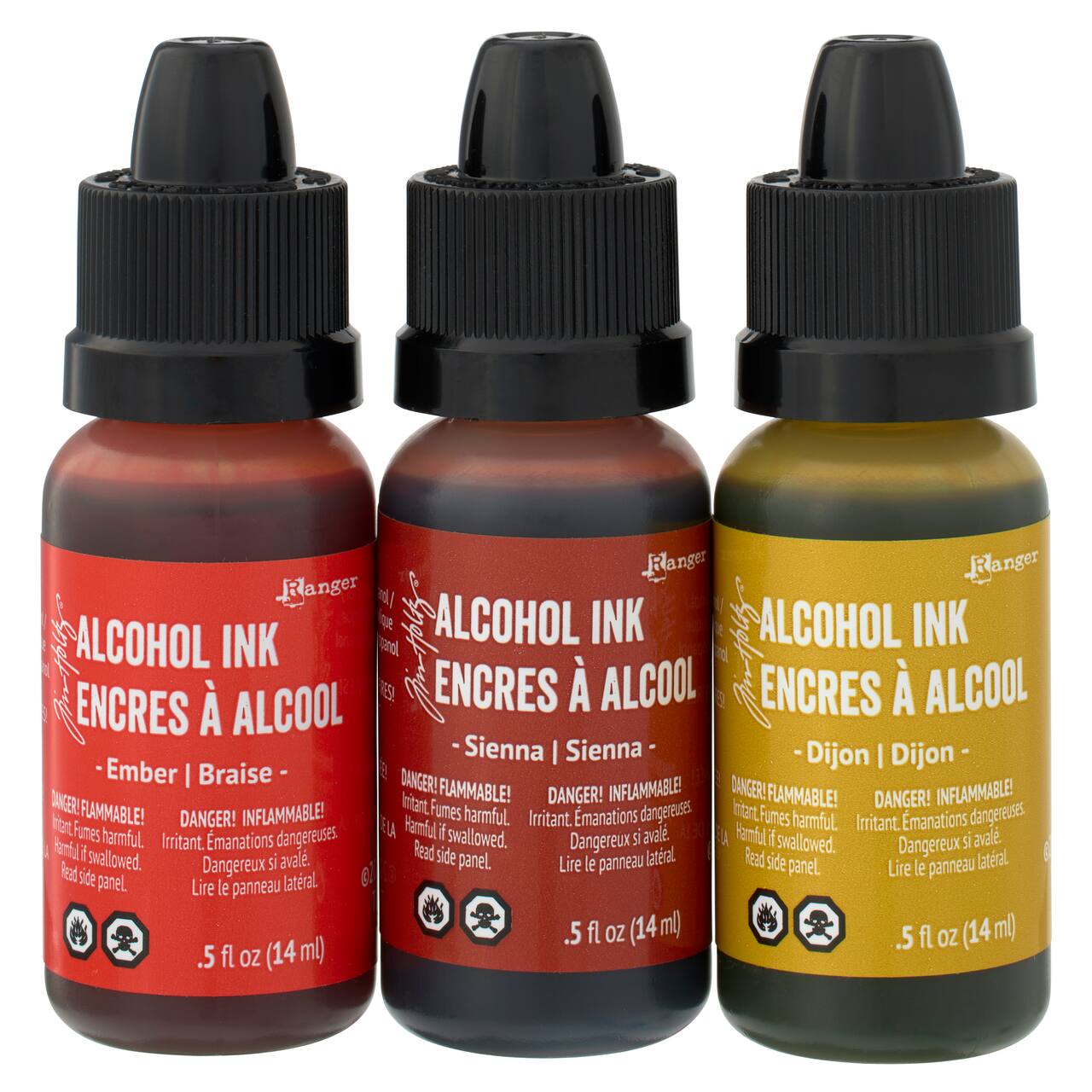 Lot de 3 encres à l’alcool Spectrum orange et jaune de Tim Holtz
